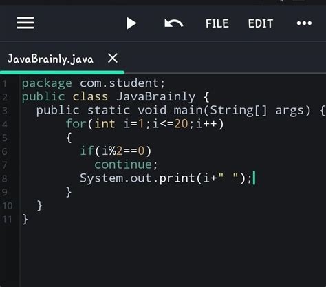 print odd numbers in java